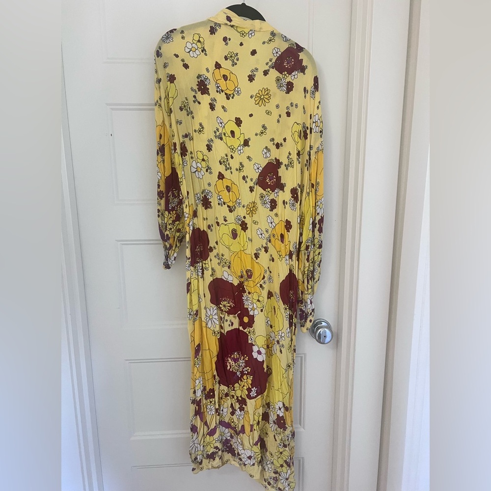 Free People Yellow and Burgundy Floral Swim Coverup - Picture 3 of 3